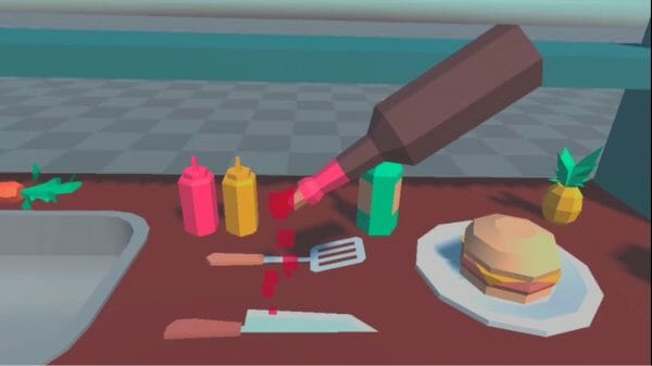 Example of a VR kitchen scene made with Unity
