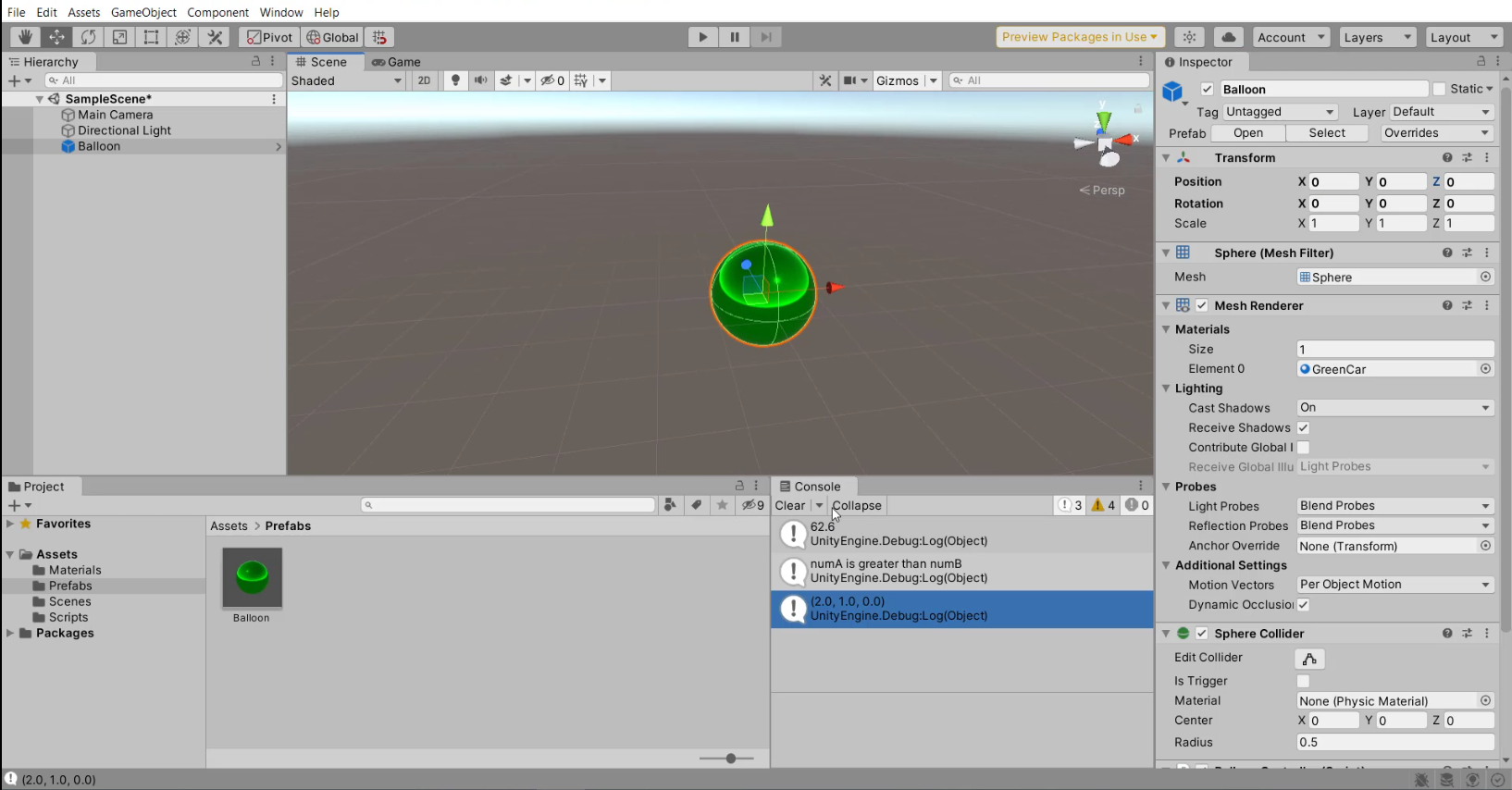 Balloon Popper Game being made with the Unity engine