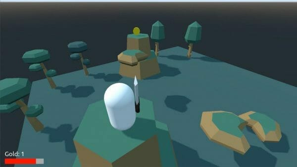 Screenshot of a 3D action RPG made with Godot