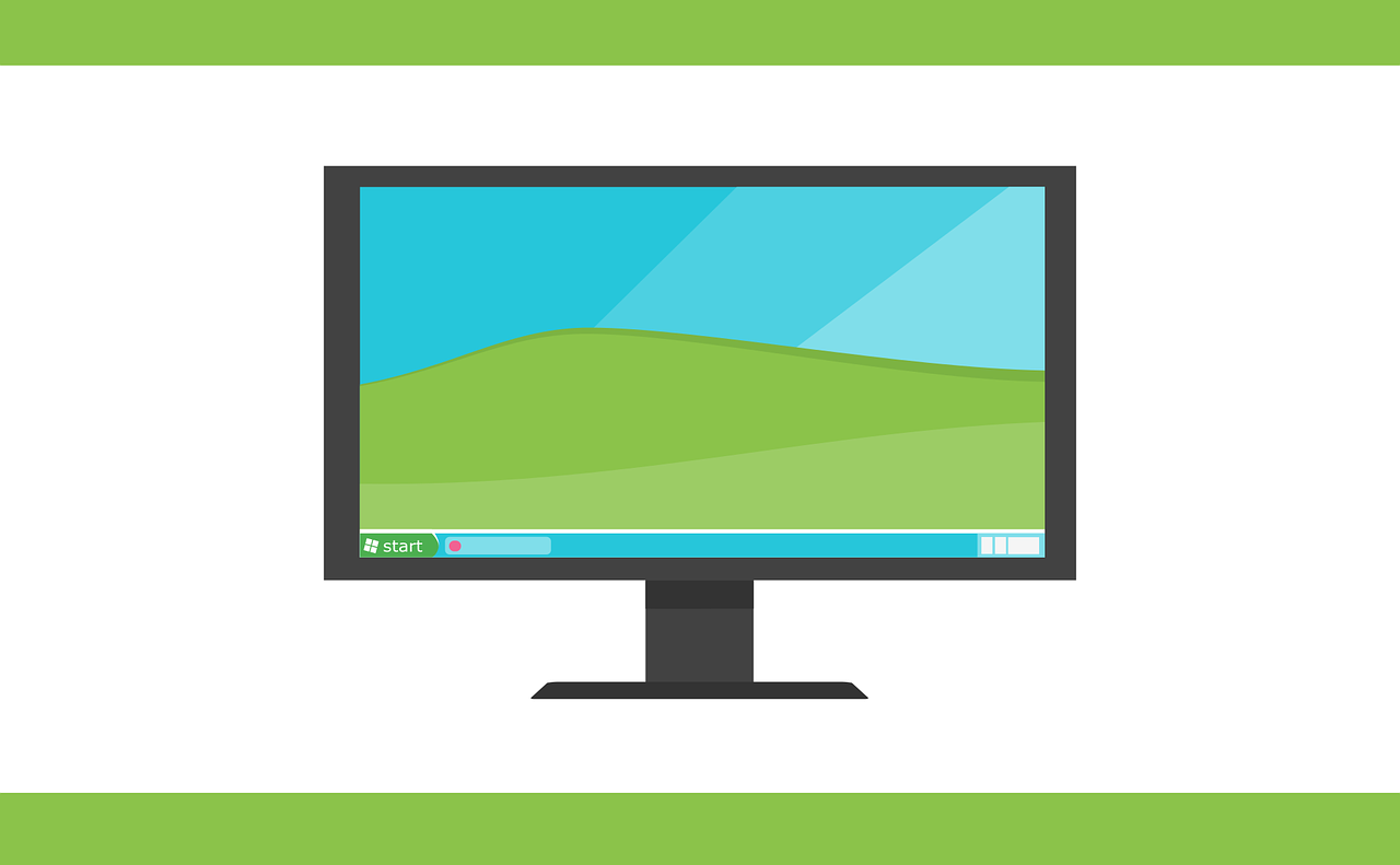 Vector illustration of a monitor with operating system