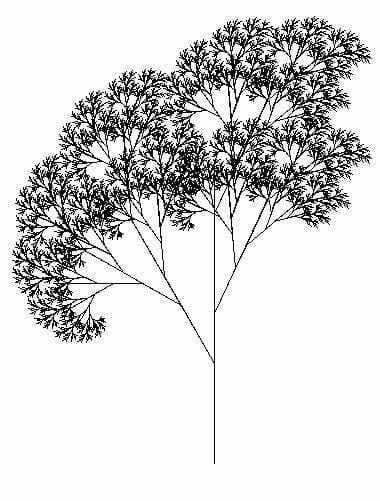 Recursive tree generated in the LOGO programming language