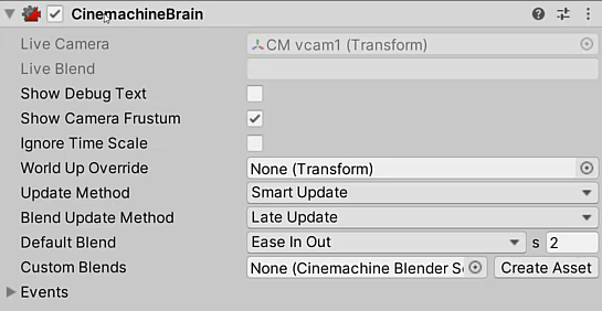 Cinemachine Brain component