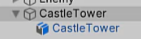 The model should be under the "CastleTower" object parent
