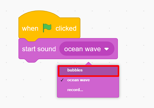 Changing the Sound to 'Bubbles'