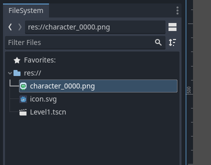 Character sprite as seen in the Godot FileSystem