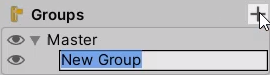 Creating a new Audio Mixer group in Unity