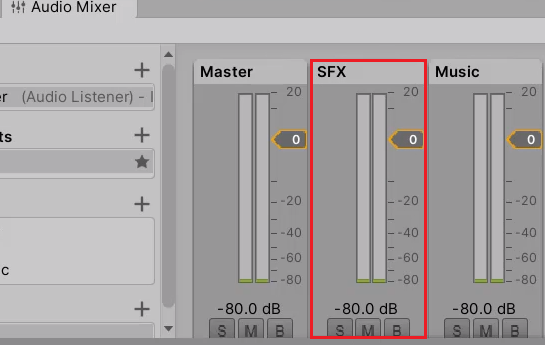Modifying the groups inside the Audio Mixer window in Unity