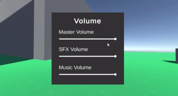 UI volume settings in Unity