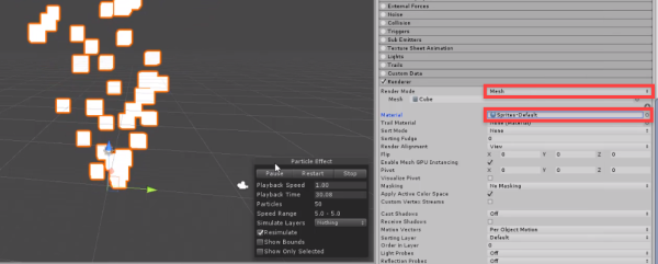 Changing the appearance of particles in Unity