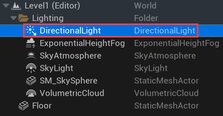 Directional Light is commonly used for global lighting in Unreal Engine