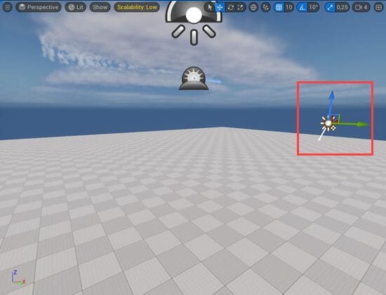 Altering the position of the Directional Light in Unreal Engine