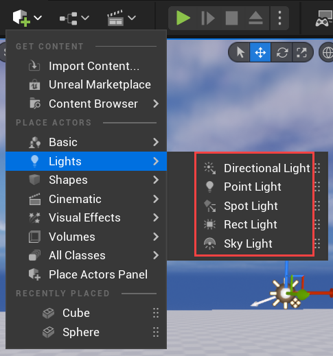 Lights in Unreal Engine