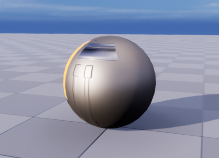 Physics being applied to our Sphere object in Unreal Engine