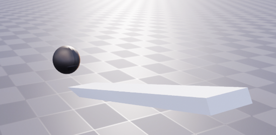 Sphere now stopping right after rolling out of the ramp in Unreal Engine