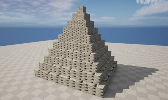 Pyramid of cubes in Unreal Engine