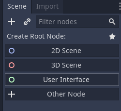 Select 'User Interface' for the root node