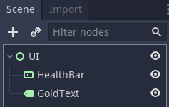 Creating a "GoldText" label for our UI node