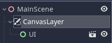 UI node as a child of CanvasLayer in Godot