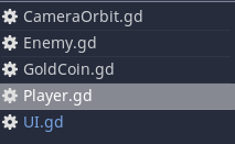 Opening up the Player script in Godot