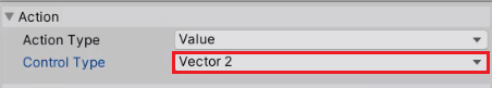 Representing the action with a Vector2 in Unity