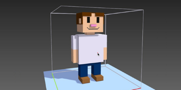 Example of a modeled voxel character