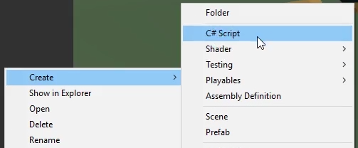 new C# Script