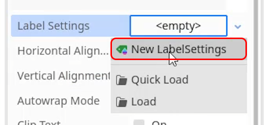 New LabelSettings object 