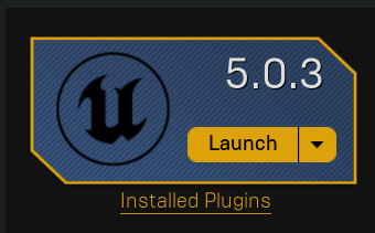 Finished Unreal Engine installation with Launch button shown