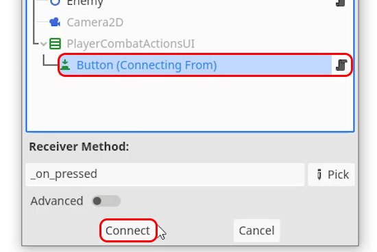 Button node Connect