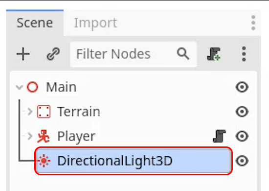 DirectionalLight3D node
