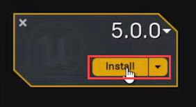 Unreal Engine Install button