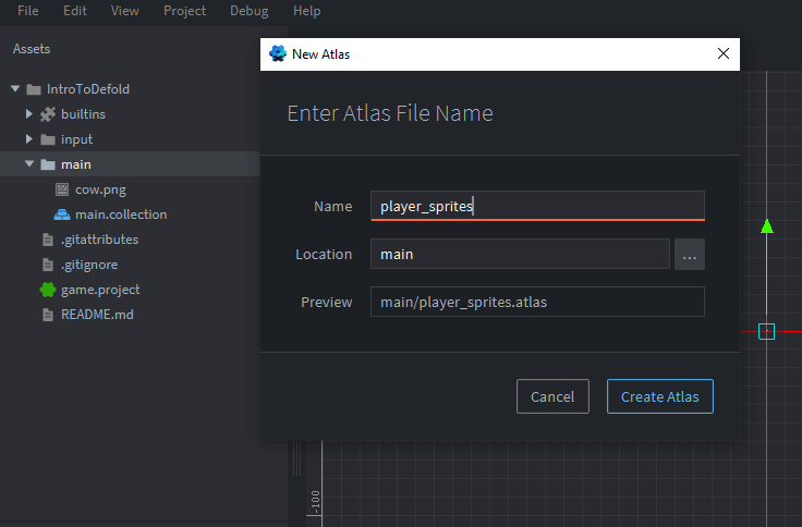How to Make a Game in Defold 65 sprite atlas