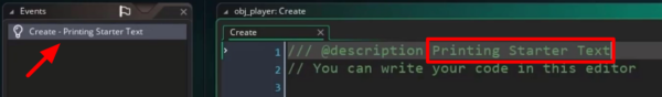 Using the @description Tag in GameMaker