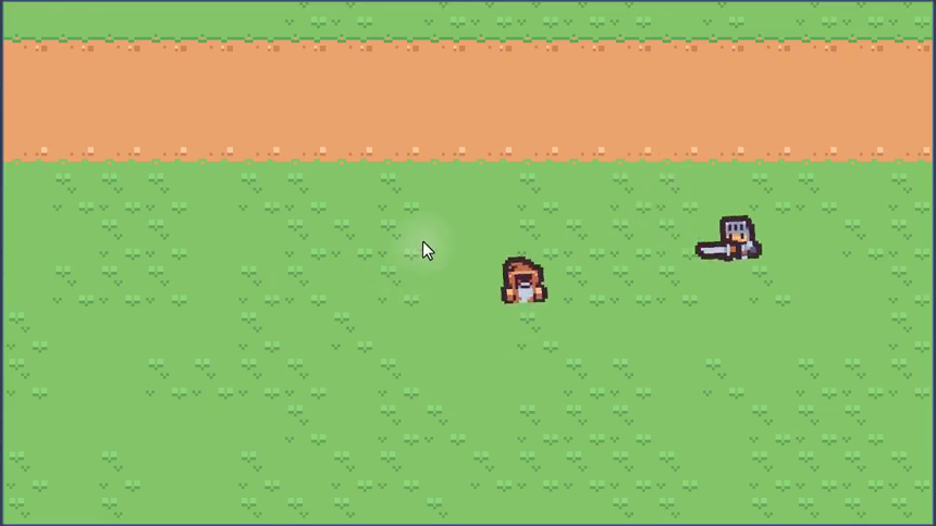 How to Build a Godot Weapon System With Mouse Aiming 1 Godot game with the player character using a sword attack near an enemy.