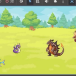 How to Set Up a Godot Battle System With Monster Resources 13 Godot battle scene with three player monsters on the left and three different enemy monsters on the right against a grass biome background.
