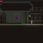 Godot Metroidvania combat scene with the player aiming upward.