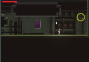 Godot Metroidvania combat scene with the player aiming upward.