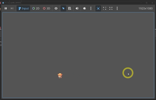 How to Set Up Godot Cozy Player Movement and Animations 1 Player character in the Godot game preview while testing directional walking animations