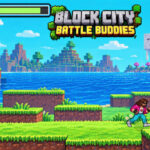 Block City Battle Buddies running in Godot with the player facing an enemy.