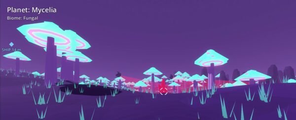 How to Make Games With Claude Opus 17 Mycelia fungal landscape with giant glowing mushrooms and fuel crystals.